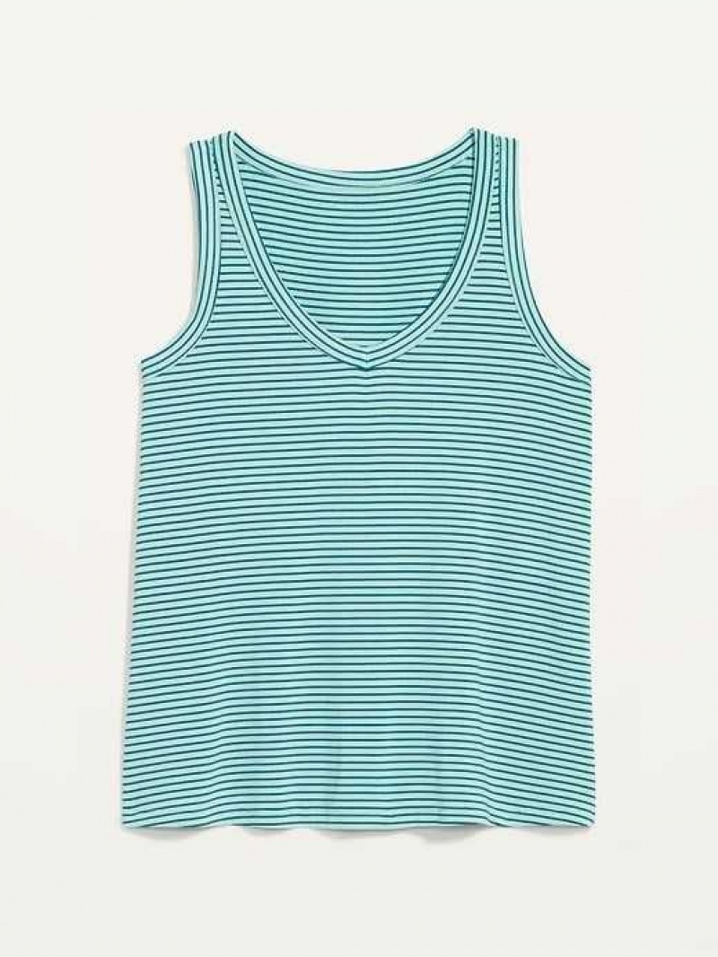 Old Navy Luxe V-Neck Striped Swing Tank Top Navy | ZDC926574