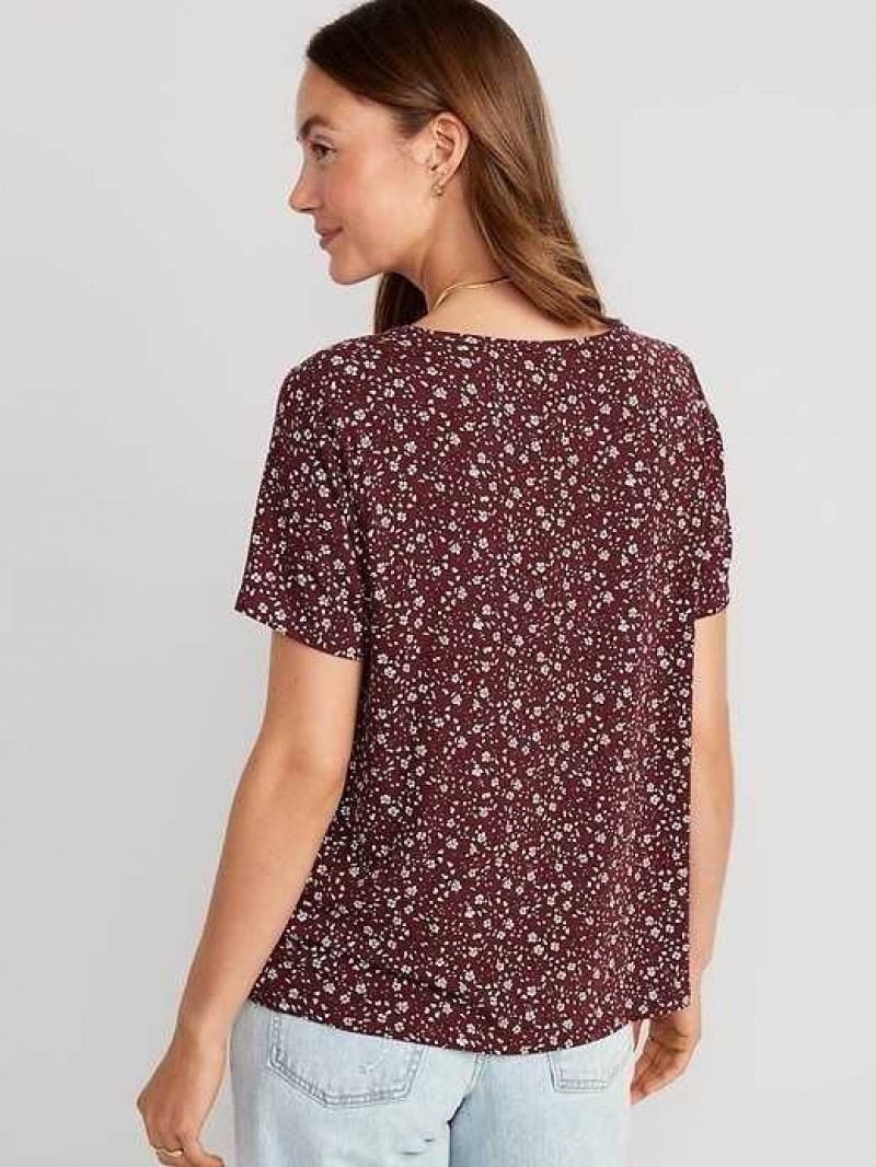 Old Navy Luxe V-Neck T-Shirt Red | MNP590437