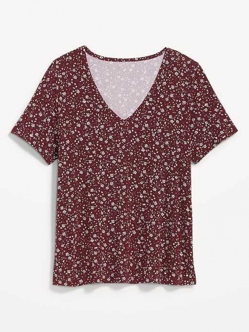 Old Navy Luxe V-Neck T-Shirt Red | MNP590437