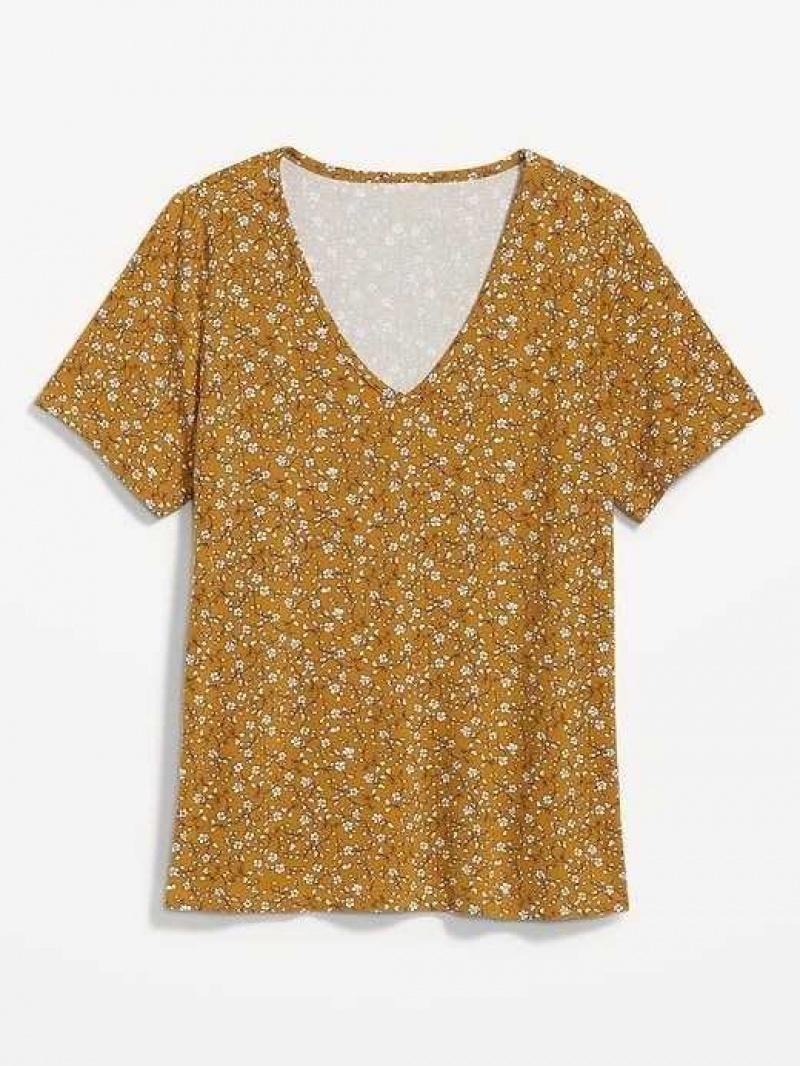 Old Navy Luxe V-Neck T-Shirt Yellow | UPV265943