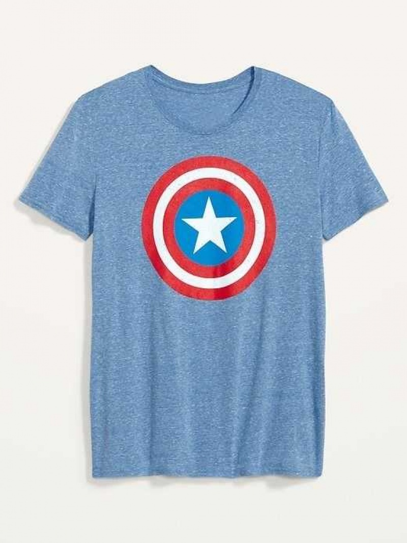 Old Navy Marvel Captain America Gender-Neutral T-Shirt Blue | OSD074926