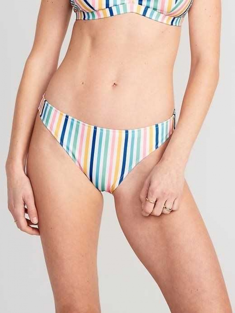 Old Navy Matching Classic Bikini Swim Bottoms Multicolor Stripes | JVS628304