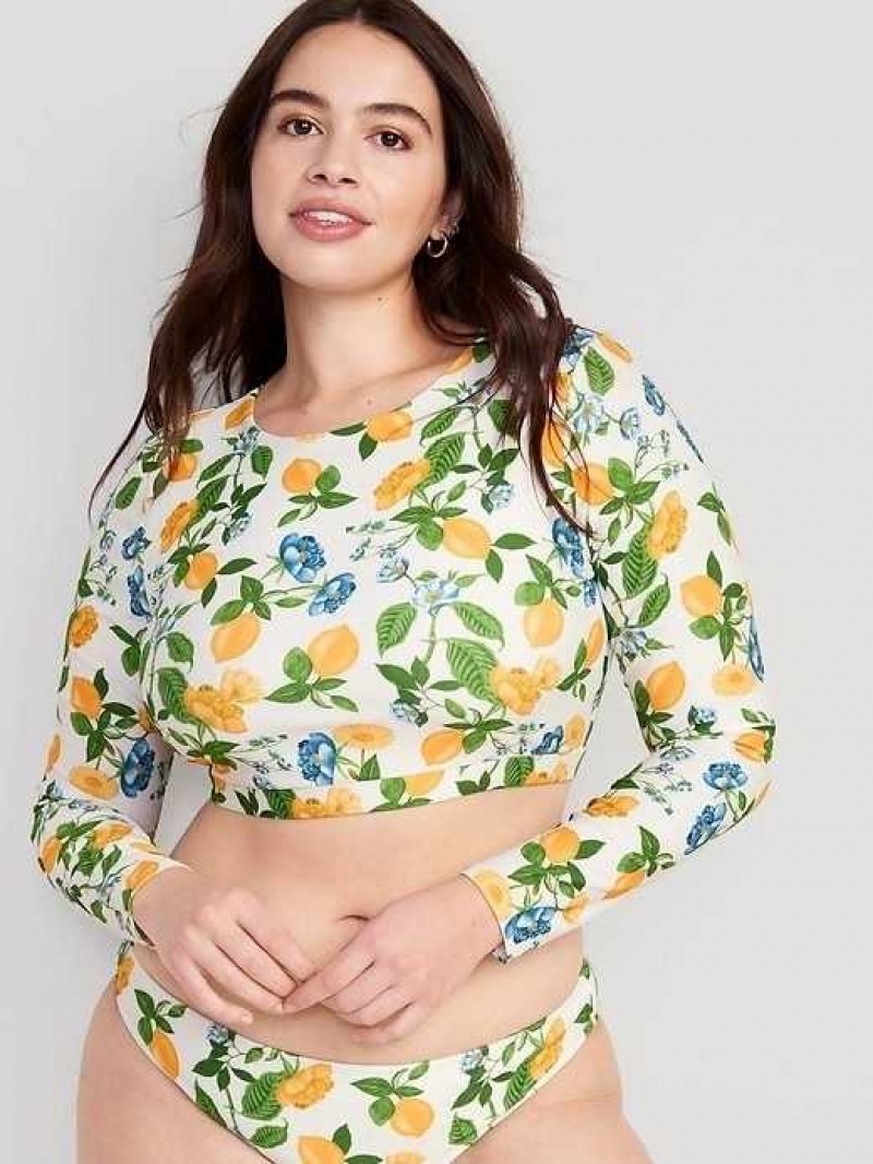 Old Navy Matching Cutout Rashguard Swim Top Lemons | YPN862130