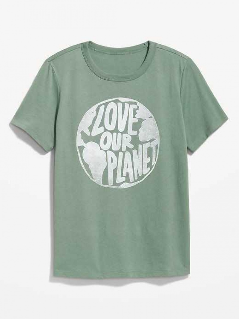 Old Navy Matching EveryWear Graphic T-Shirt Green | QBG062153