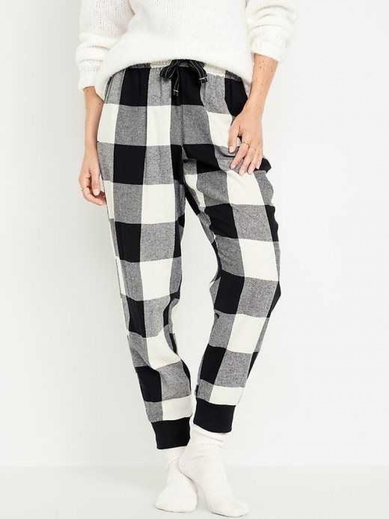 Old Navy Matching Flannel Jogger Pajama Pants Black | QEK604351