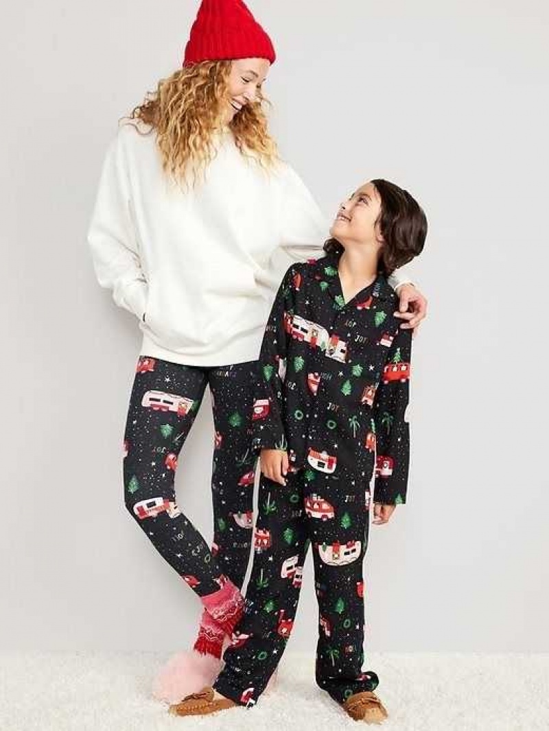 Old Navy Matching Flannel Jogger Pajama Pants Holiday Campers | MKA205417