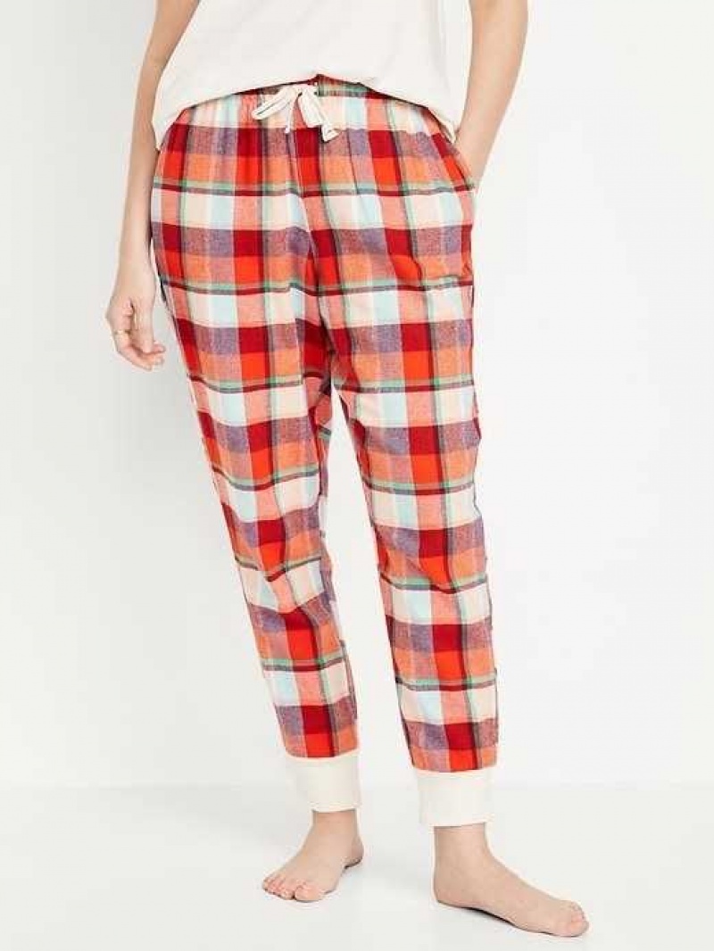 Old Navy Matching Flannel Jogger Pajama Pants Red | IMB542713