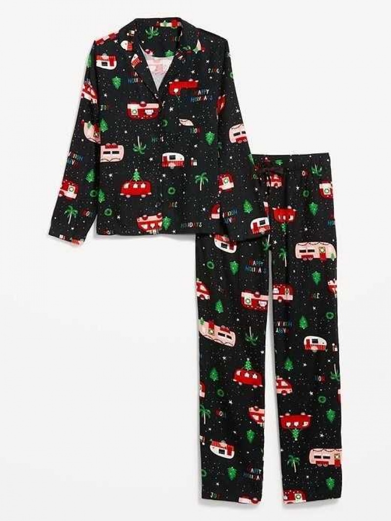 Old Navy Matching Flannel Pajama Set Holiday Campers | JZM069138