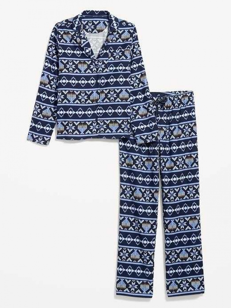 Old Navy Matching Flannel Pajama Set Midnight Menorah | OPH504376