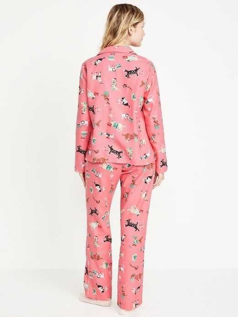 Old Navy Matching Flannel Pajama Set Pink | UCG725916