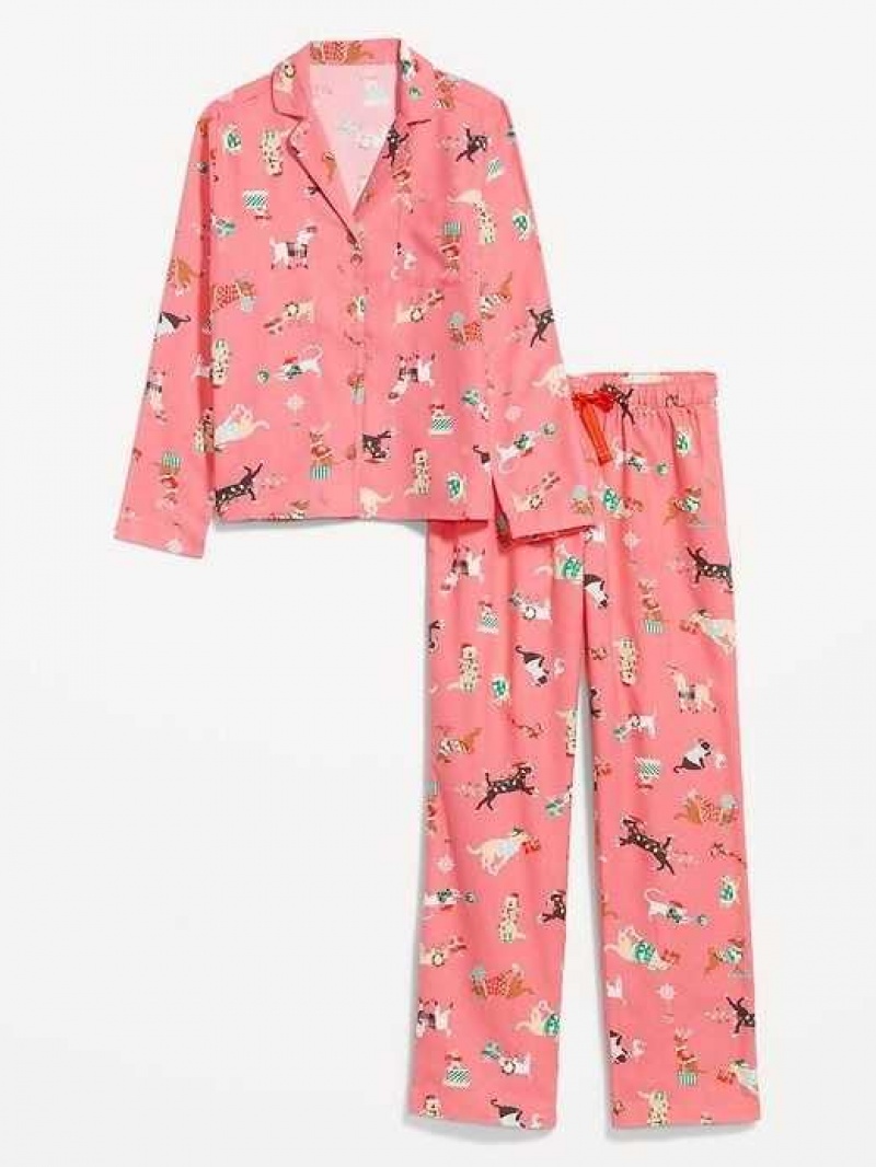 Old Navy Matching Flannel Pajama Set Pink | UCG725916