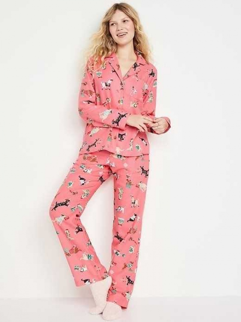 Old Navy Matching Flannel Pajama Set Pink | UCG725916