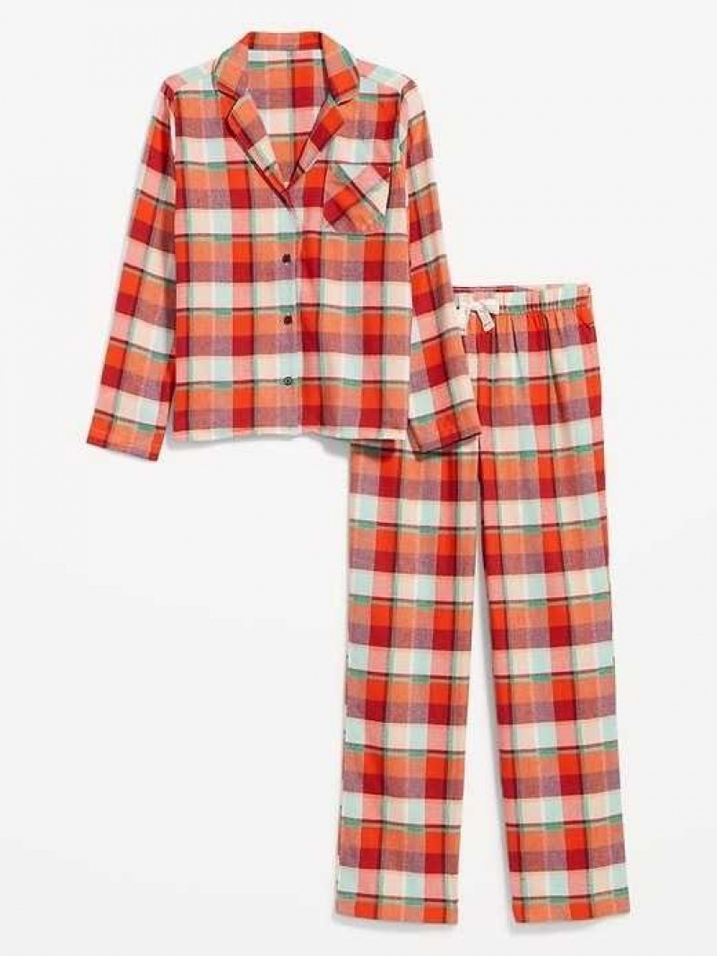 Old Navy Matching Flannel Pajama Set Red | KDG234109