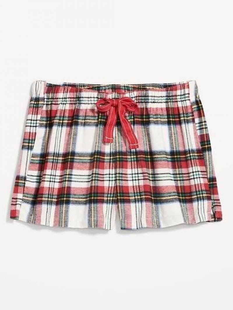 Old Navy Matching Flannel Pajama Shorts White | ZGD531928