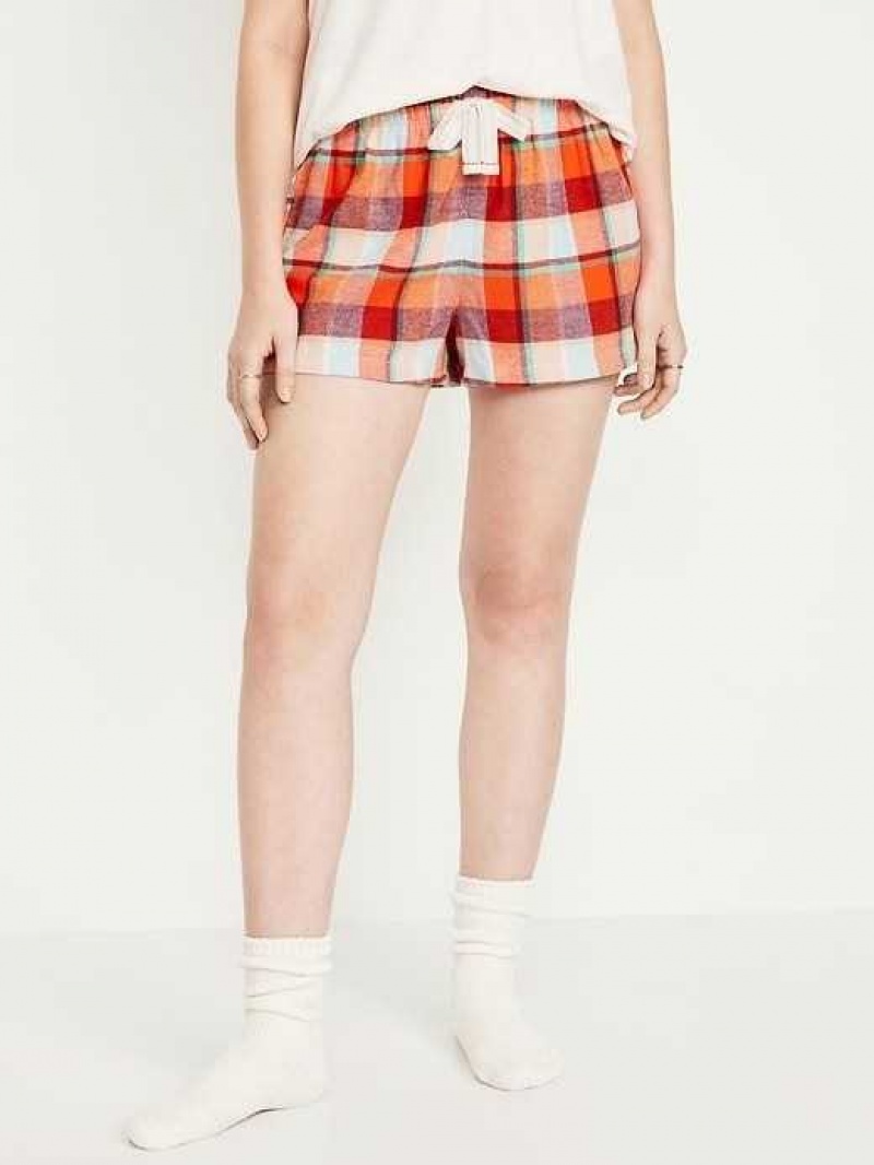 Old Navy Matching Flannel Pajama Shorts Red | QUW650847