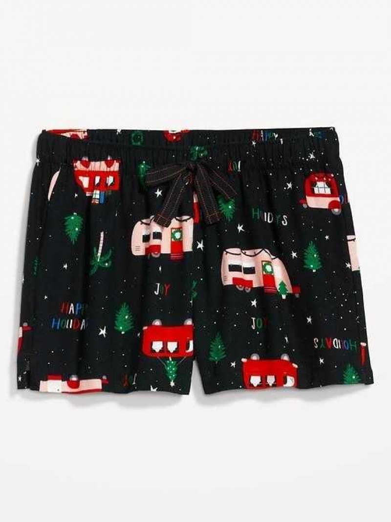 Old Navy Matching Flannel Pajama Shorts Holiday Campers | YZD708416