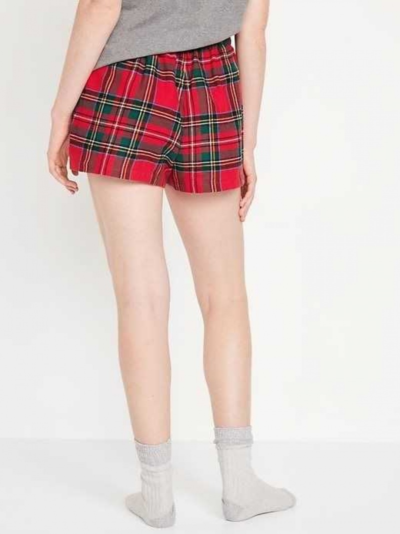 Old Navy Matching Flannel Pajama Shorts Red | YGB819572