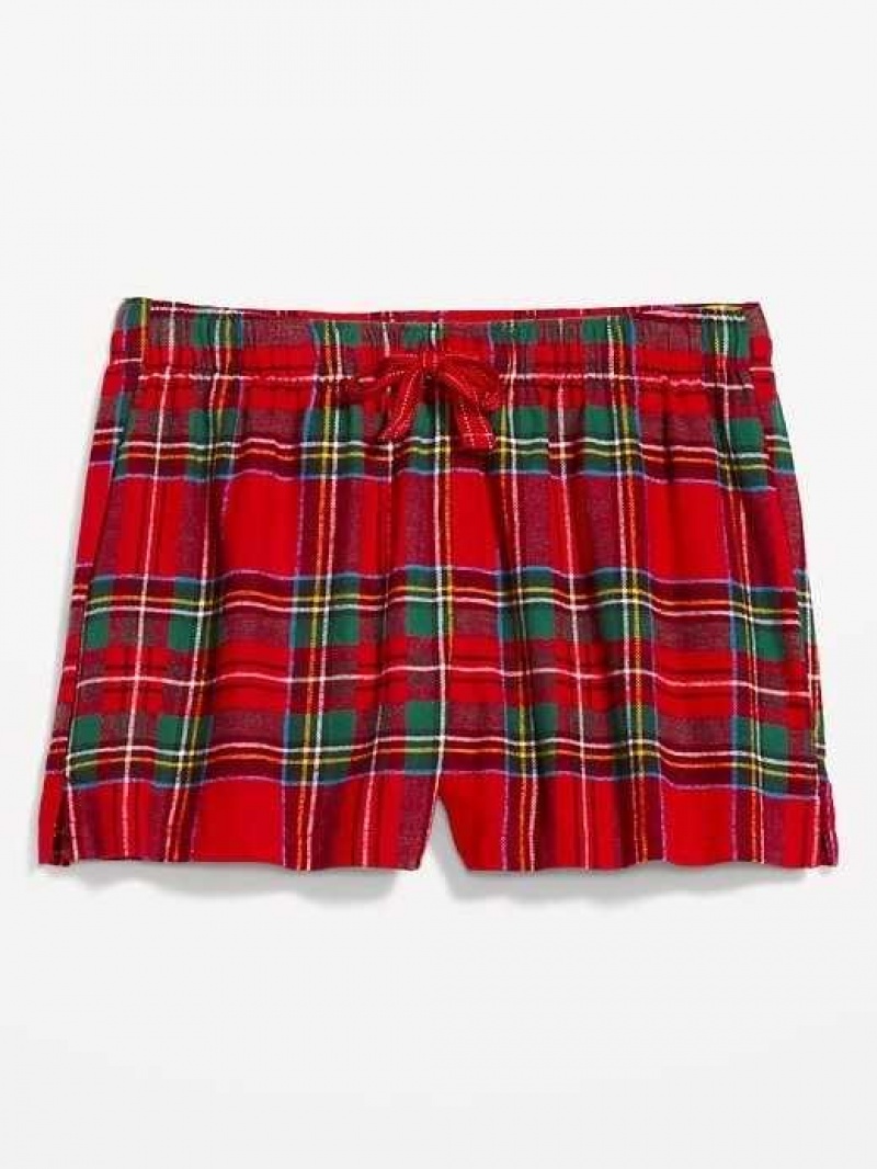 Old Navy Matching Flannel Pajama Shorts Red | YGB819572