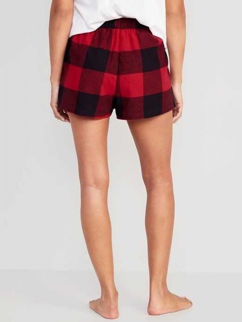 Old Navy Matching Flannel Pajama Shorts Red | DLN325068