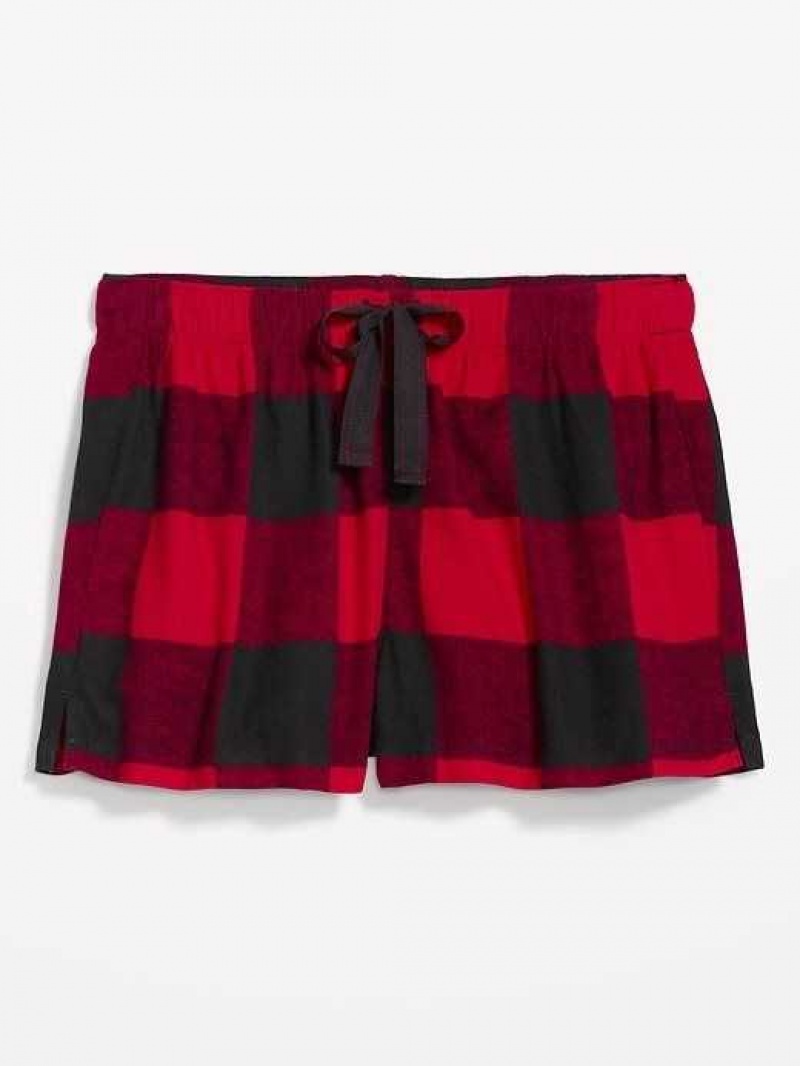 Old Navy Matching Flannel Pajama Shorts Red | DLN325068