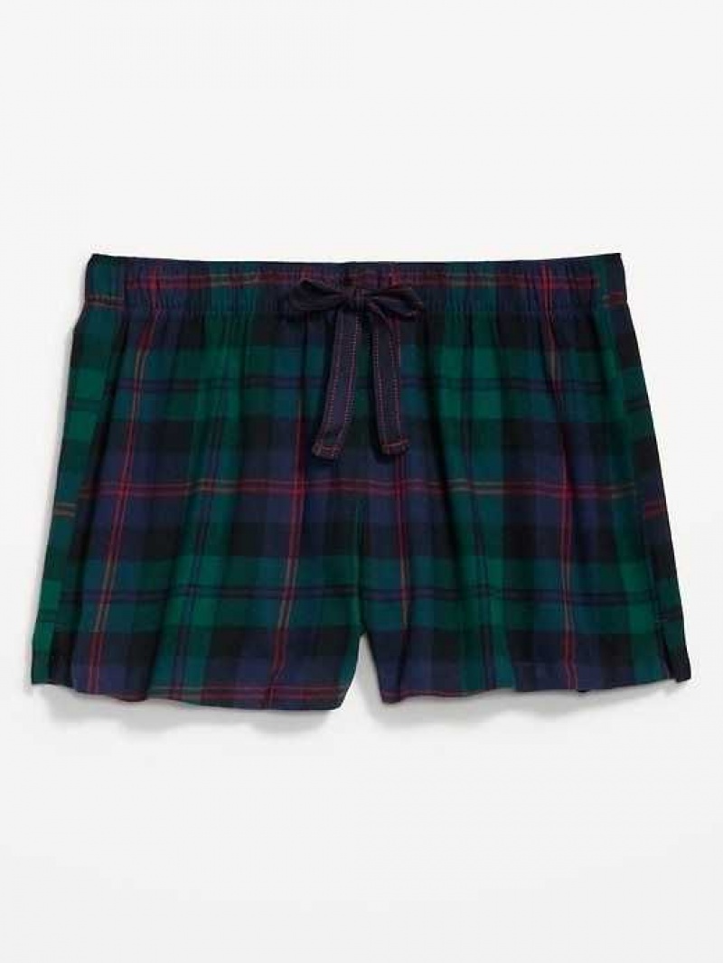 Old Navy Matching Flannel Pajama Shorts Black | XSP214697