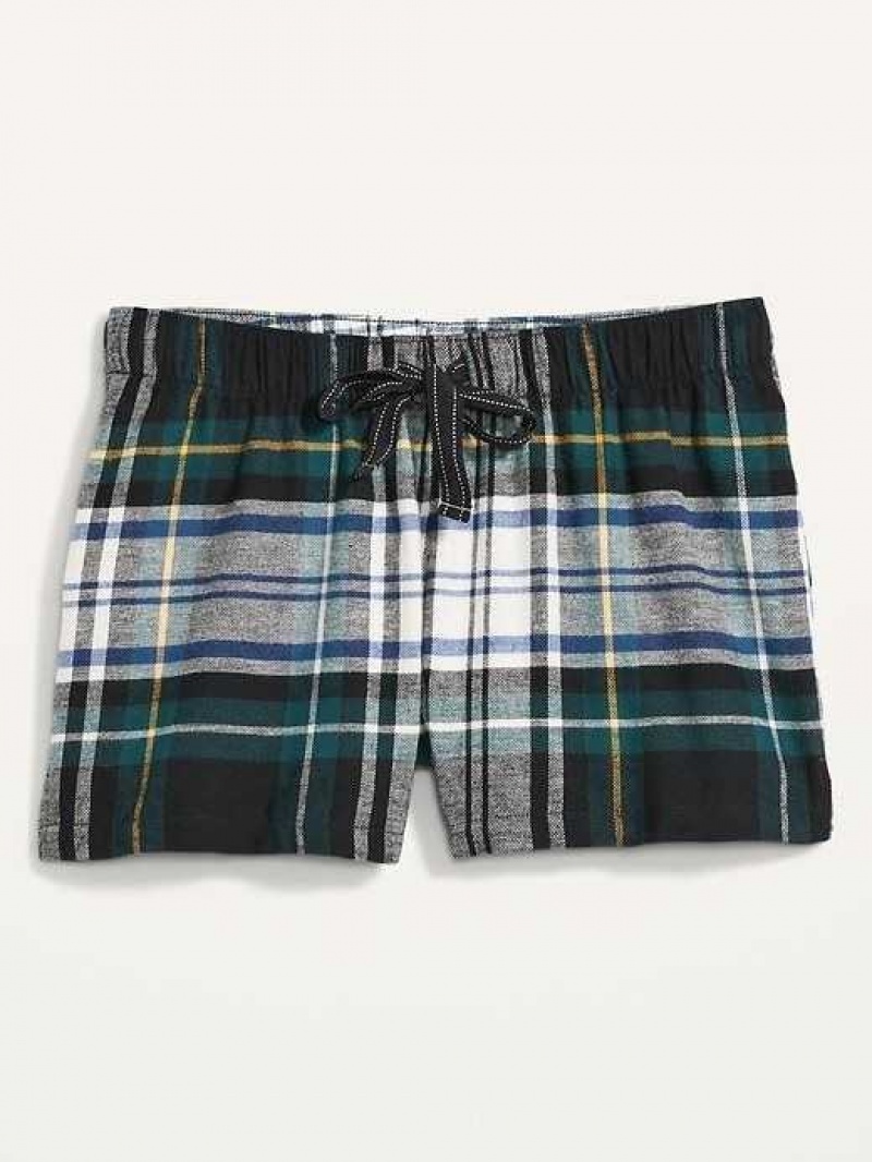 Old Navy Matching Flannel Pajama Shorts Green | CBJ691507