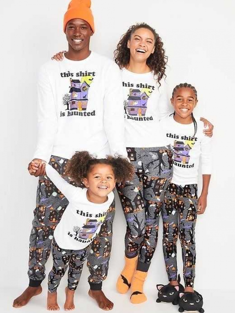 Old Navy Matching Graphic Pajama Set Haunted Houses | BPA185720