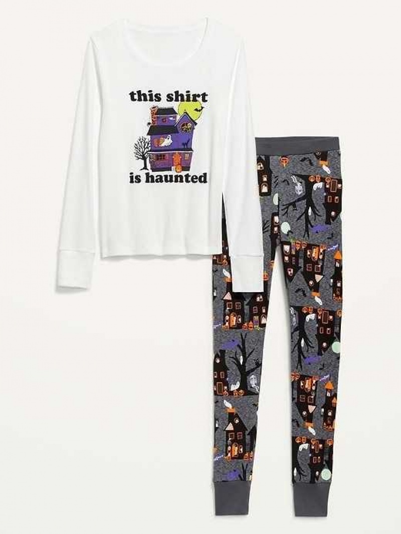 Old Navy Matching Graphic Pajama Set Haunted Houses | BPA185720