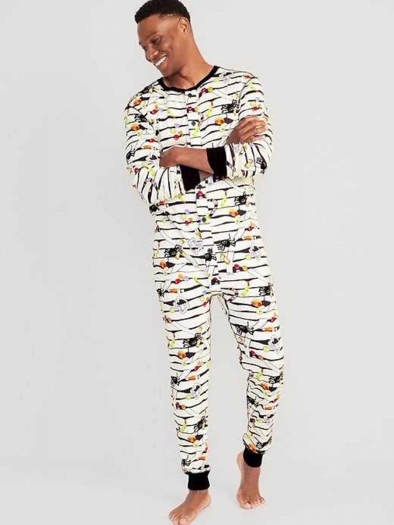 Old Navy Matching Halloween One-Piece Pajamas Mummy Treats | EUG392601