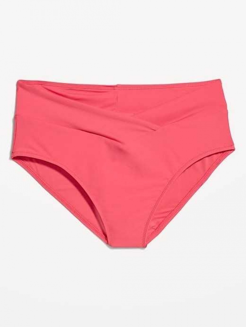 Old Navy Matching High-Waisted Cross-Front Bikini Swim Bottoms Daylily | TLK145786