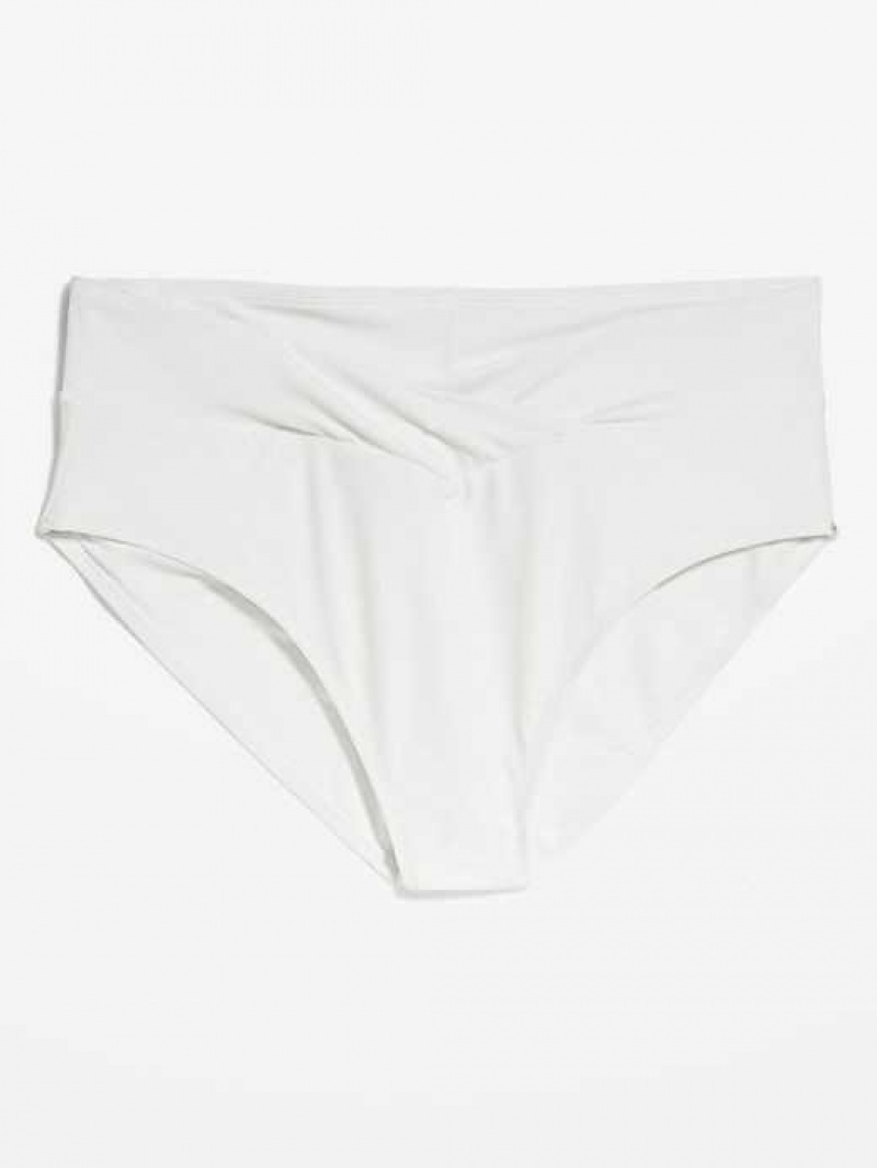 Old Navy Matching High-Waisted Cross-Front Bikini Swim Bottoms Calla Lily | RTF423051