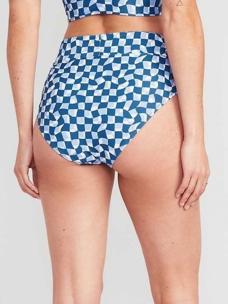 Old Navy Matching High-Waisted Cross-Front Bikini Swim Bottoms Navy Blue | WTG879125