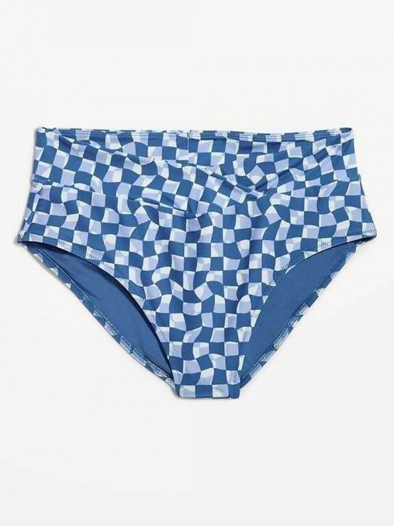 Old Navy Matching High-Waisted Cross-Front Bikini Swim Bottoms Navy Blue | WTG879125