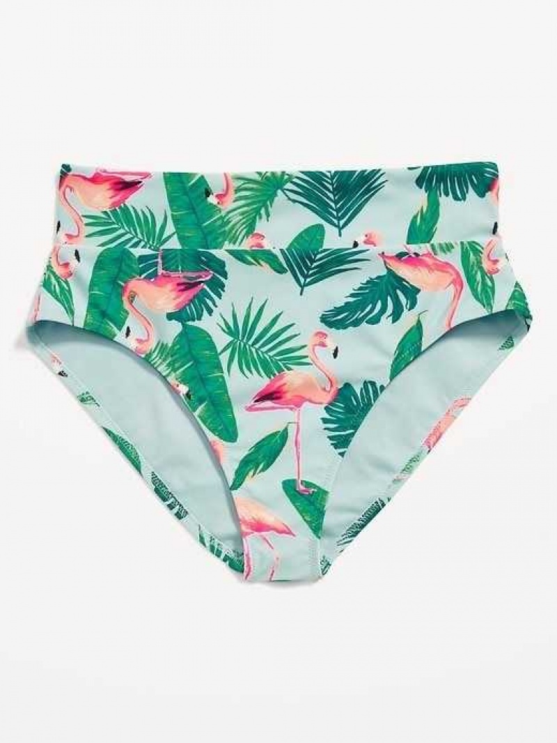 Old Navy Matching High-Waisted Printed Banded Bikini Swim Bottoms Blue | YSE413970