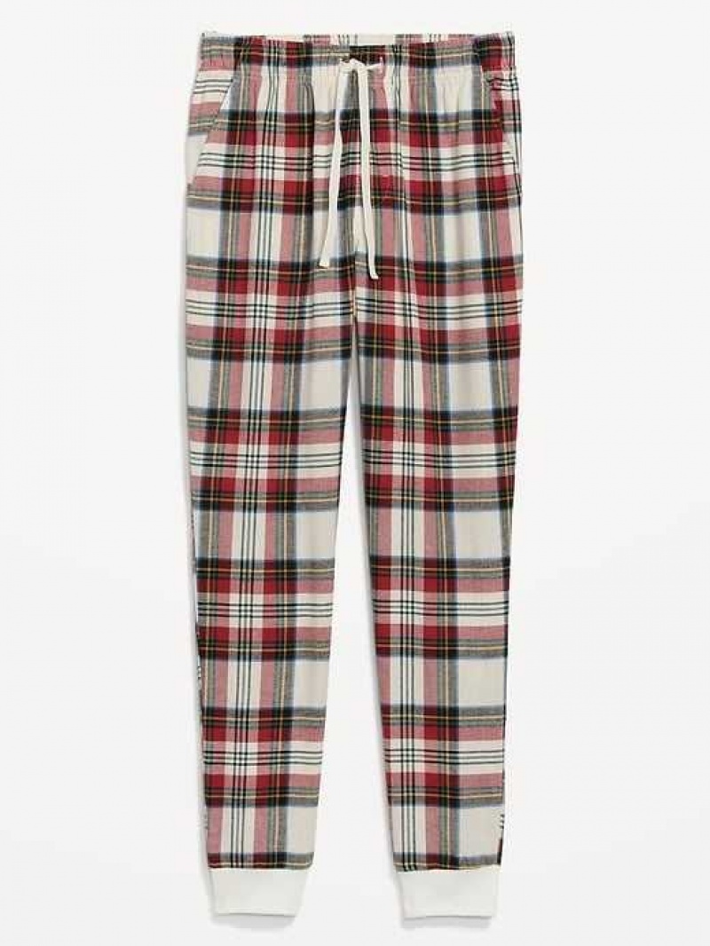 Old Navy Matching Plaid Flannel Jogger Pajama Pants White | UIZ619342