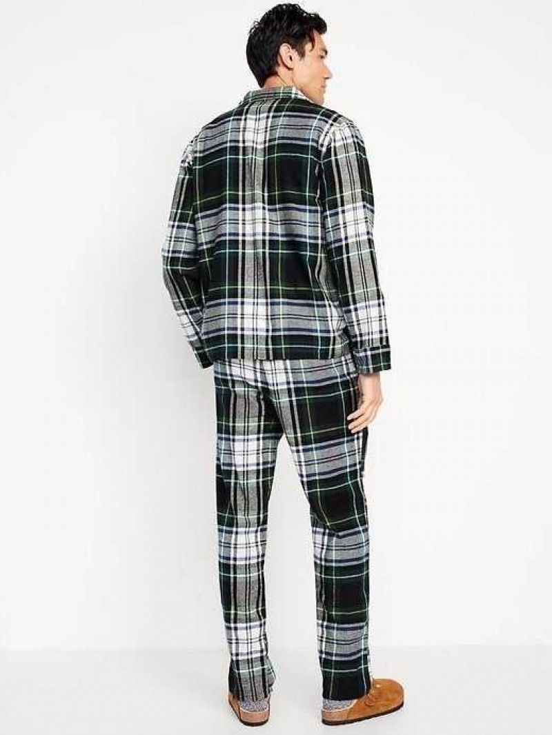 Old Navy Matching Plaid Flannel Pajama Set Black | SFH984217