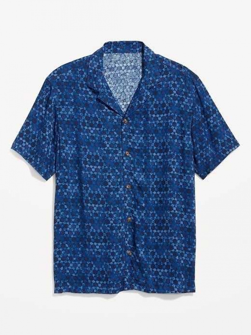 Old Navy Matching Print Camp Shirt Blue | CJA251764