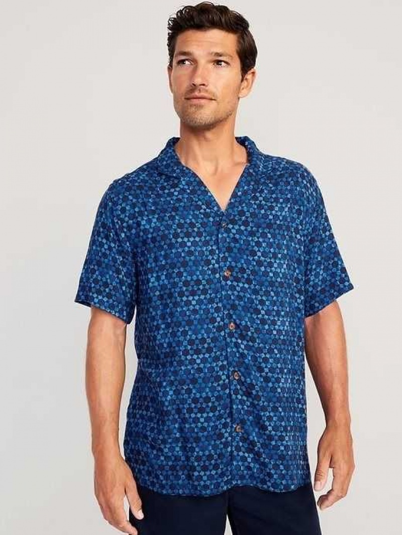 Old Navy Matching Print Camp Shirt Blue | CJA251764