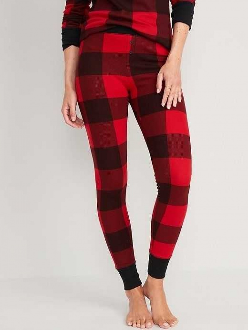 Old Navy Matching Printed Thermal-Knit Pajama Leggings Red | BCN569430