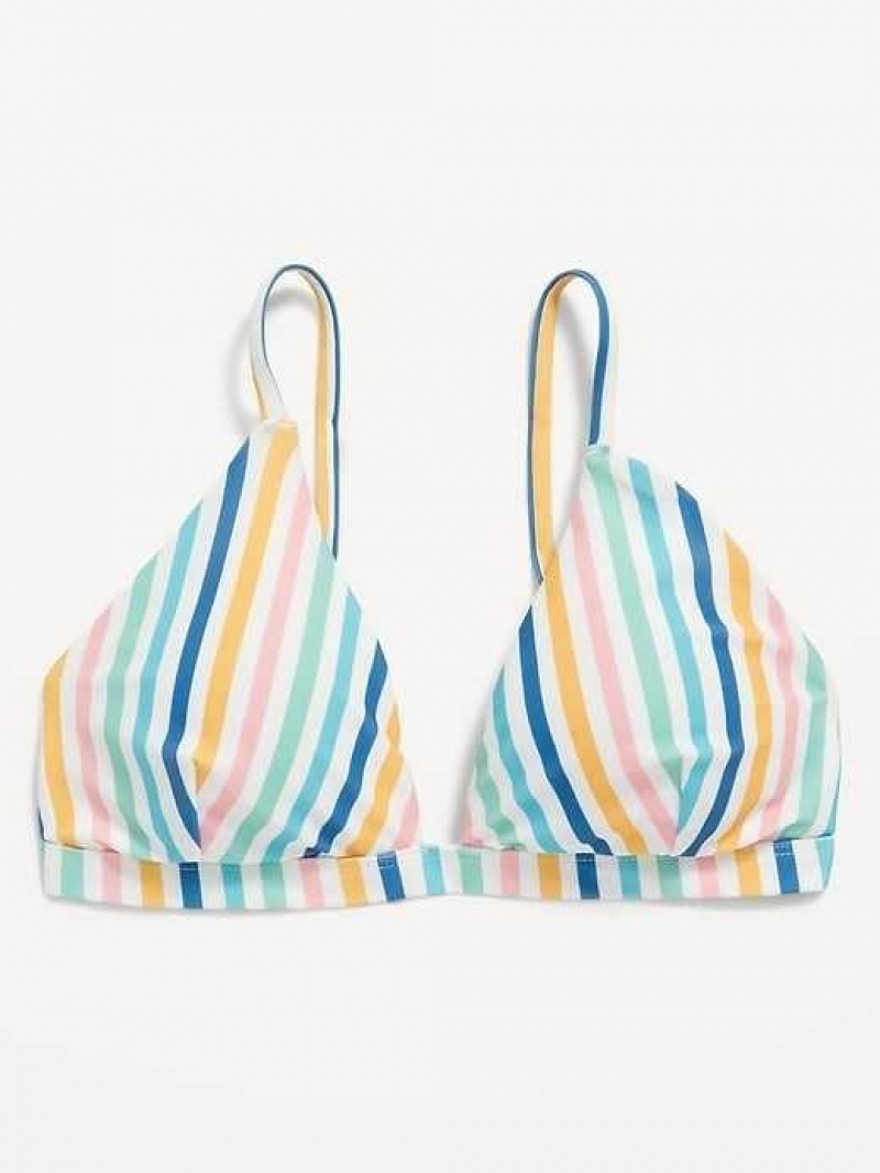 Old Navy Matching Printed Triangle Bikini Swim Top Multicolor Stripes | NDM820973