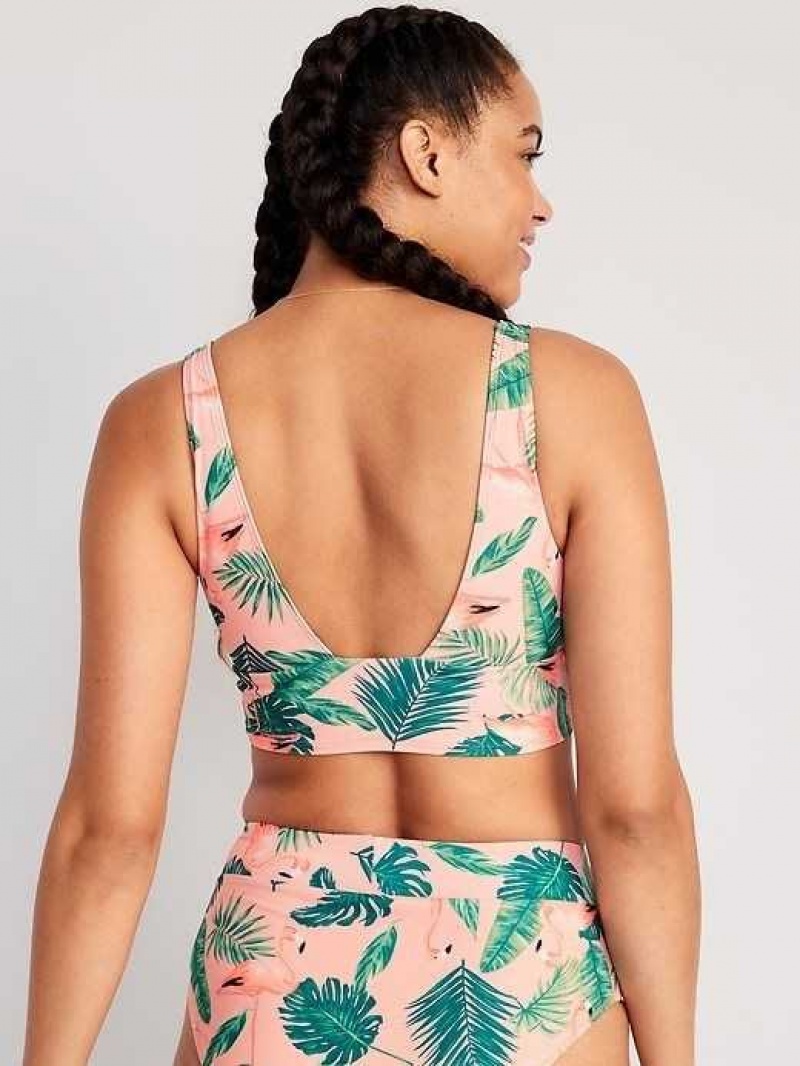 Old Navy Matching Scoop-Neck Longline Bikini Swim Top Multicolor | XPC713985