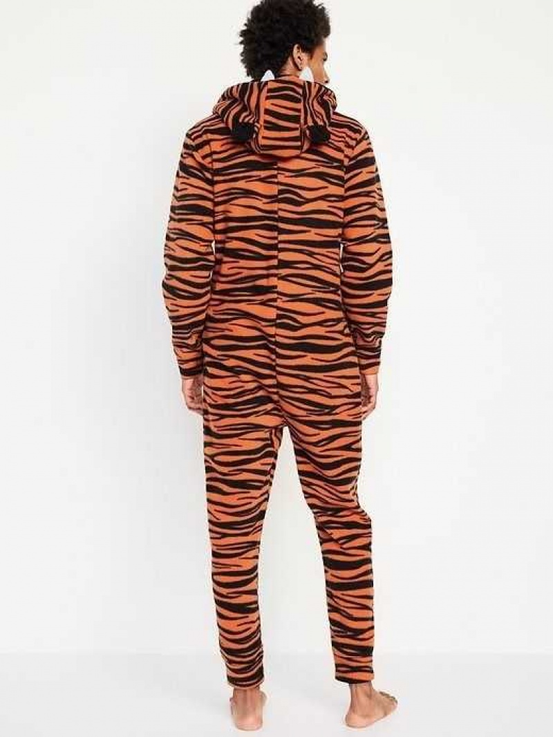 Old Navy Matching Tiger One-Piece Pajamas Tiger Stripes | NXD432567