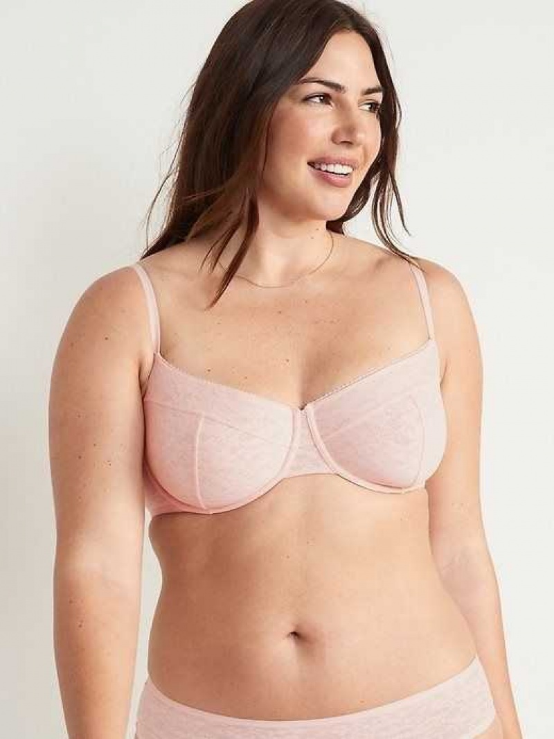 Old Navy Mesh Underwire Balconette Bra Pink | RVD184762