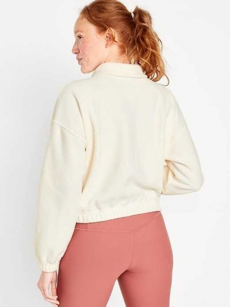 Old Navy Micro Fleece Cropped Pullover Creme De La Creme | JMT152306