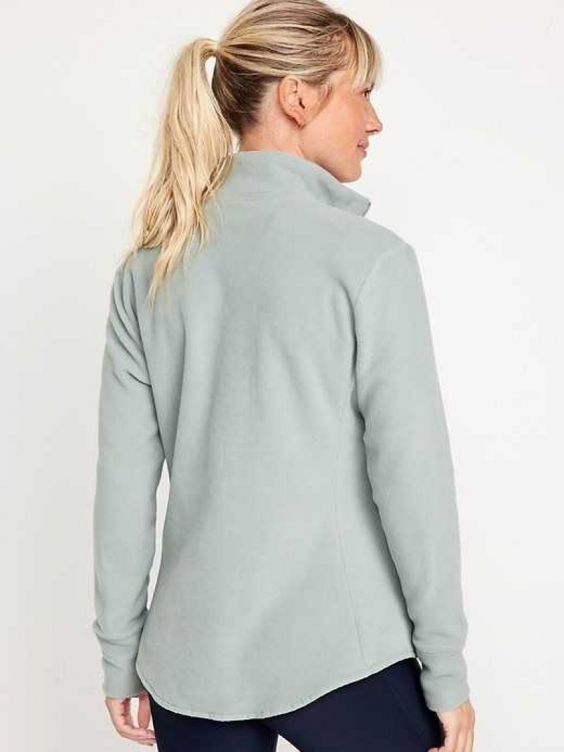 Old Navy Microfleece Zip Jacket Silver Olive | QKY037261