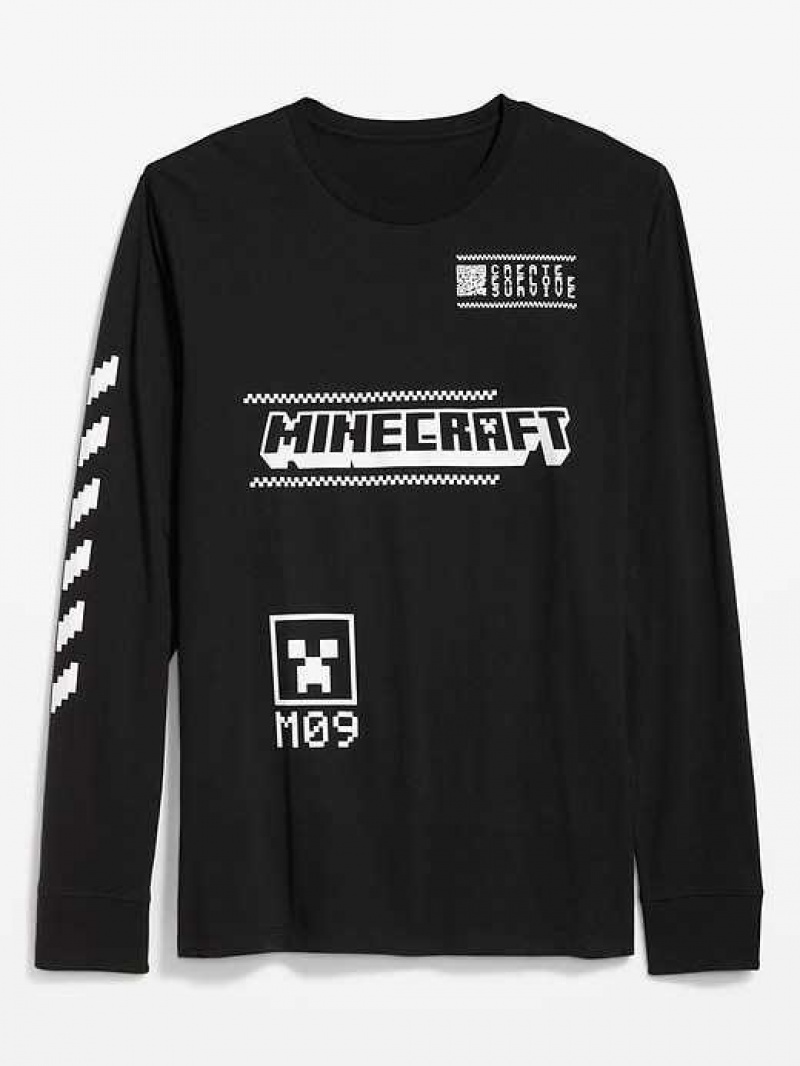 Old Navy Minecraft Gender-Neutral Long-Sleeve T-Shirt Black | OPE653928