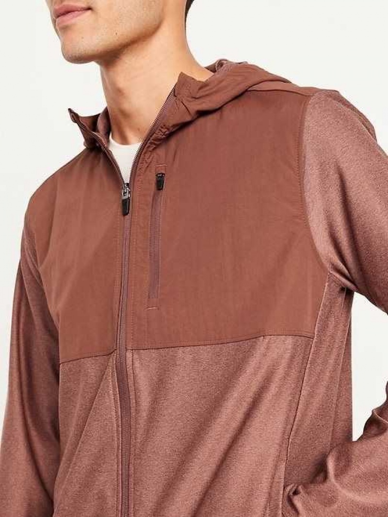 Old Navy Mixed Material Full-Zip Hoodie Rose | ZBO074853