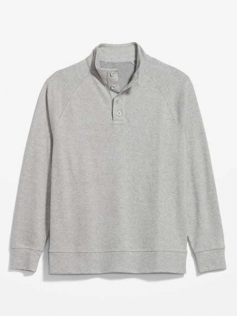 Old Navy Mock-Neck Button-Front Pullover Sweater Light Grey | KOX450698