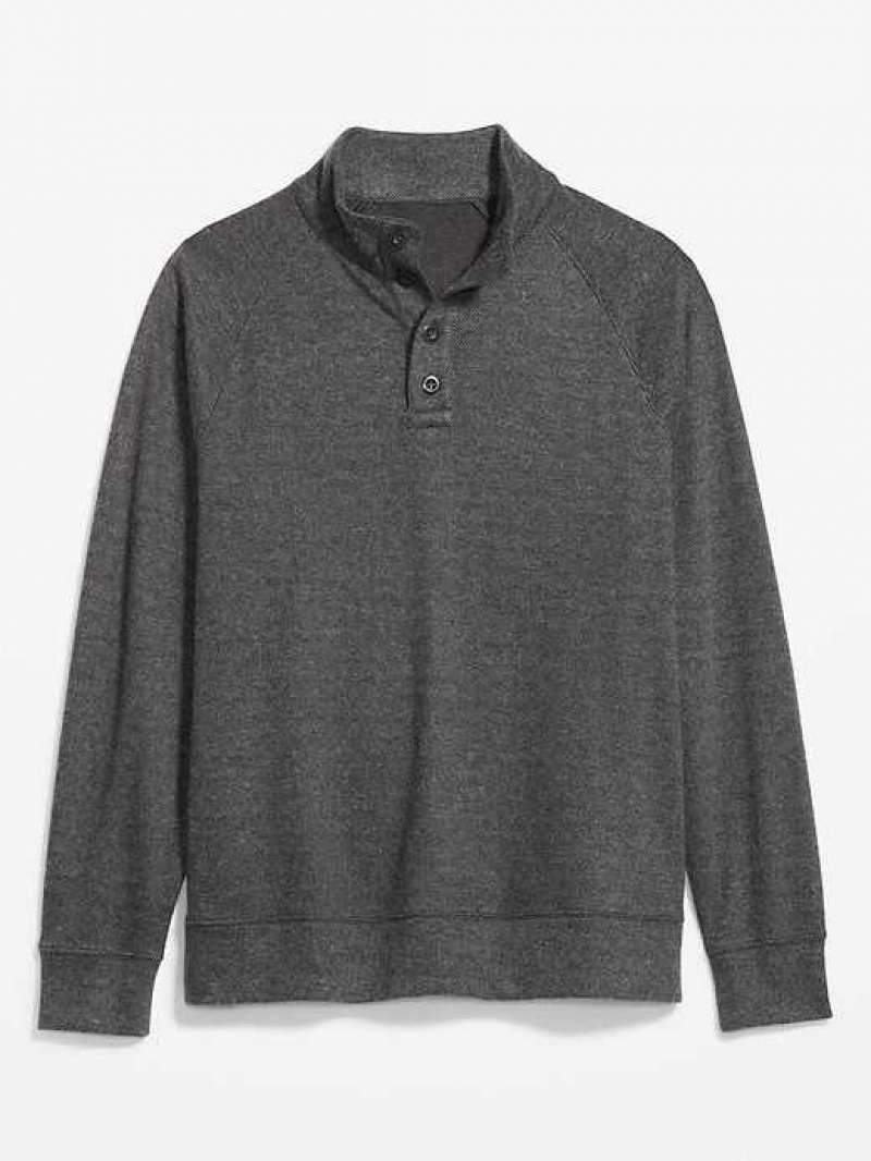 Old Navy Mock-Neck Button-Front Pullover Sweater Dark Grey | WKV843507