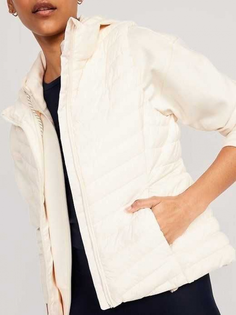 Old Navy Narrow-Channel Quilted Puffer Vest Creme De La Creme | JHO563079